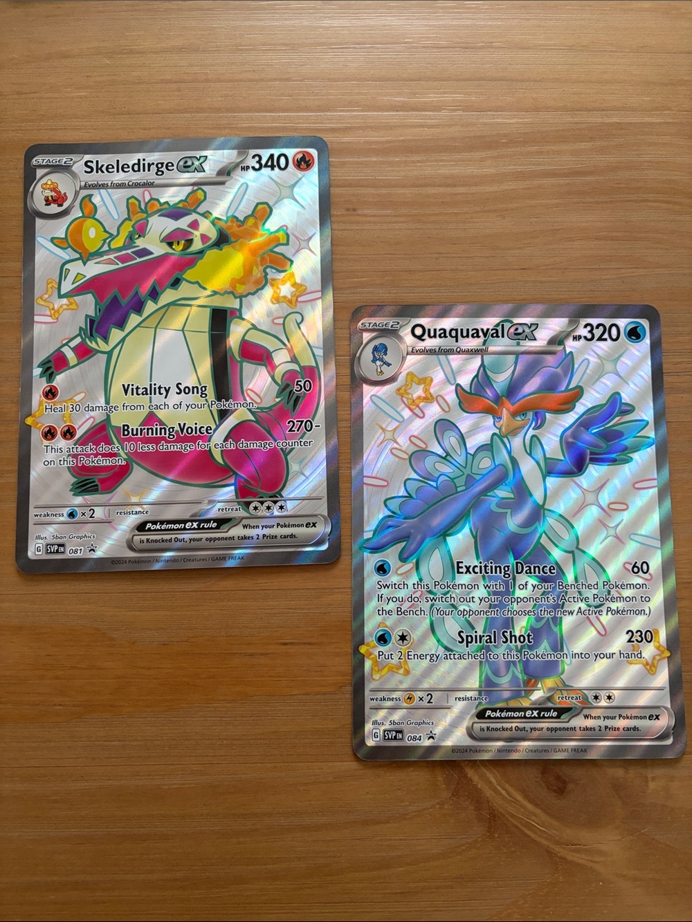 Pokemon JUMBO Shiny Skeledirge ex 081 & Quaquaval ex 084 Jumbo Card Set